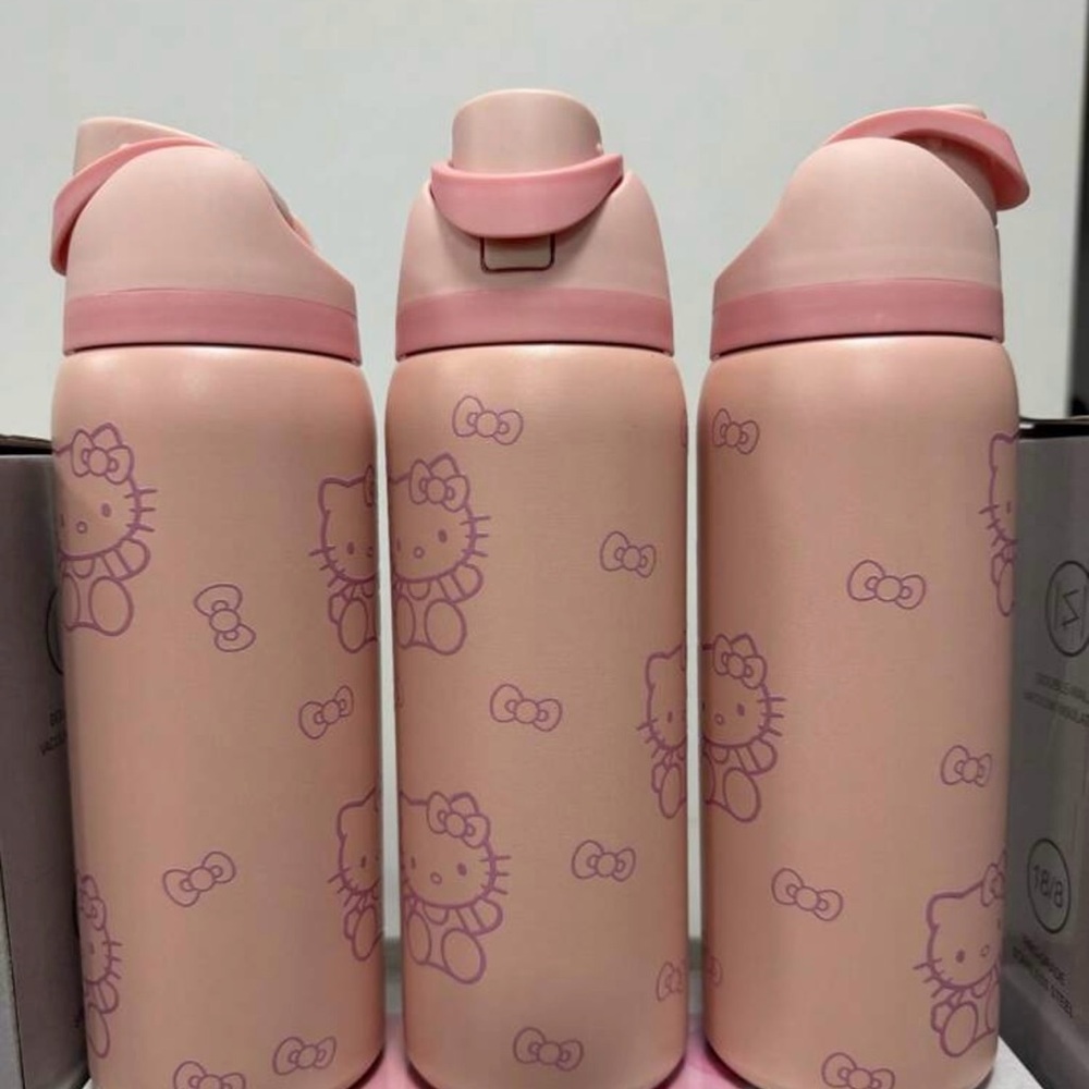 Owala Pink Hello Kitty Freesip 32oz Water Bottle Stainless Steel Sanrio Bow